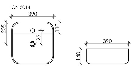 Раковина накладная (39х39) Ceramica Nova ELEMENT CN5014