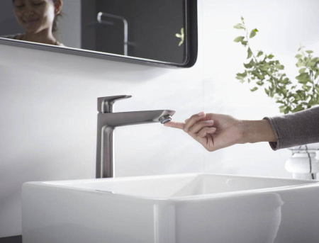 Смеситель для раковины без донного клапана Hansgrohe Talis E 71717340 шлифованный черный хром