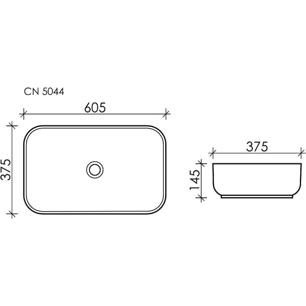 Раковина накладная (60,5х37,5) Ceramica Nova ELEMENT CN5044