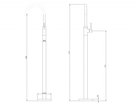 Смеситель ABBER Wasser Kreis AF8141RG напольный для раковины, розовое золото