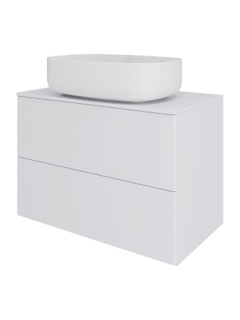 Тумба с раковиной подвесная 75 см, Orange Otto Ot-75TuMDF+B07-540W белый глянец