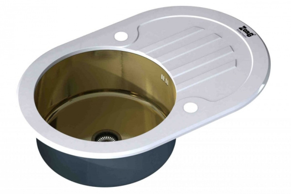 Кухонная мойка Zorg GL-7851-OV-WHITE-BRONZE