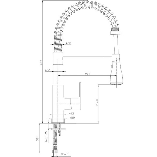 Смеситель для кухни E.C.A. Nita 102518106EX