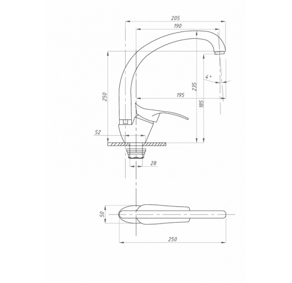 Смеситель для кухни FAUZT FZs-863-115 тип См-МОЦБА