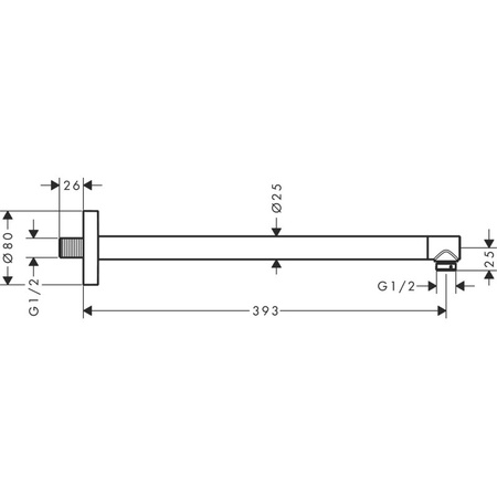 Кронштейн для верхнего душа 393 мм Hansgrohe Pulsify S 24357670 черный матовый