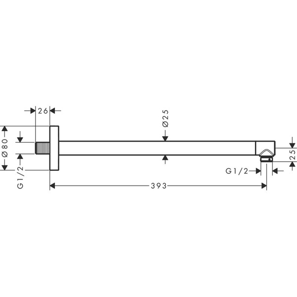 Кронштейн для верхнего душа 393 мм Hansgrohe Pulsify S 24357700 белый матовый