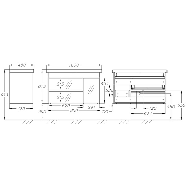 Тумба под раковину Opadiris Фреш 100  00-00007083 белый/белый (без раковины)