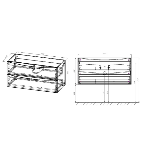 База под керамическую раковину Vincea Mia 1000 VMC-2MC100BT