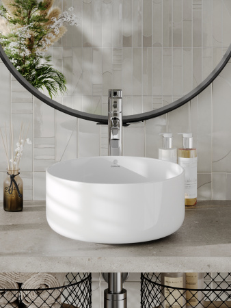 Раковина накладная (34,5х34,5) Orange  B07-345W белый глянец