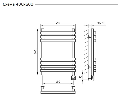 Электрический полотенцесушитель ArtofSpace CUBE EACE400600ChromeRP