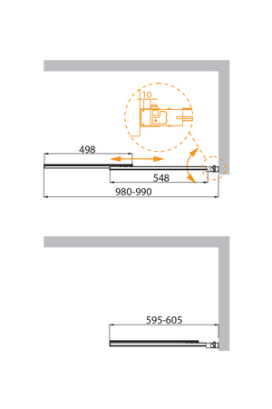 Душевая шторка на ванну CEZARES SLIDER-VF-11-100/150-P-Cr