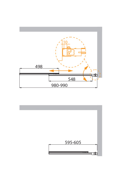 Душевая шторка на ванну CEZARES SLIDER-VF-11-100/150-P-Cr