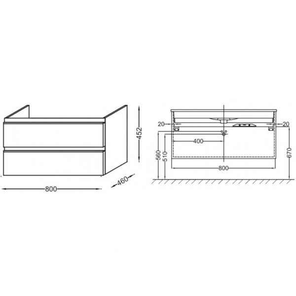 Тумба под раковину Jacob Delafon  EB2028-RA-G1C