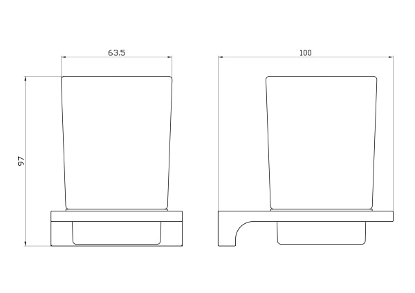 Стакан для зубных щеток с держателем WONZON & WOGHAND ECLIPSE, хром WW-9121-CR