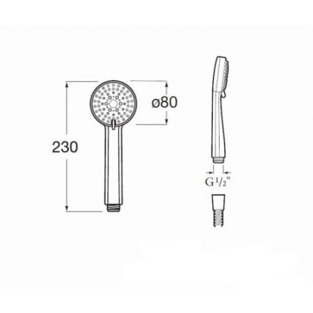 Ручной душ Roca Stella 80/3F 5B1103C00