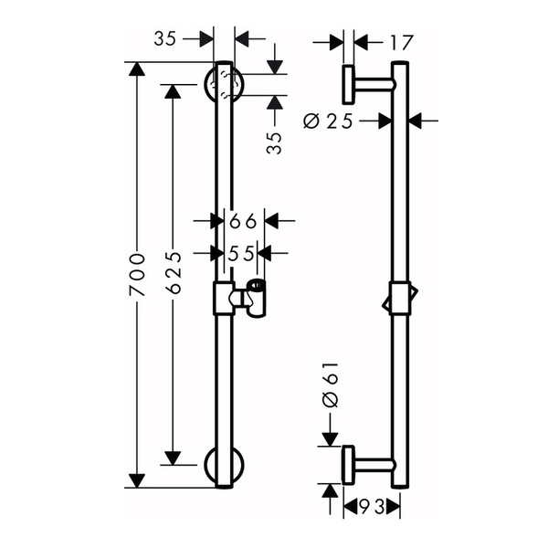 Душевая штанга Hansgrohe Unica Comfort 26401000 хром