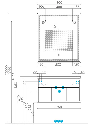 Зеркало Aquaton Уэльс 80 1A214002WA010