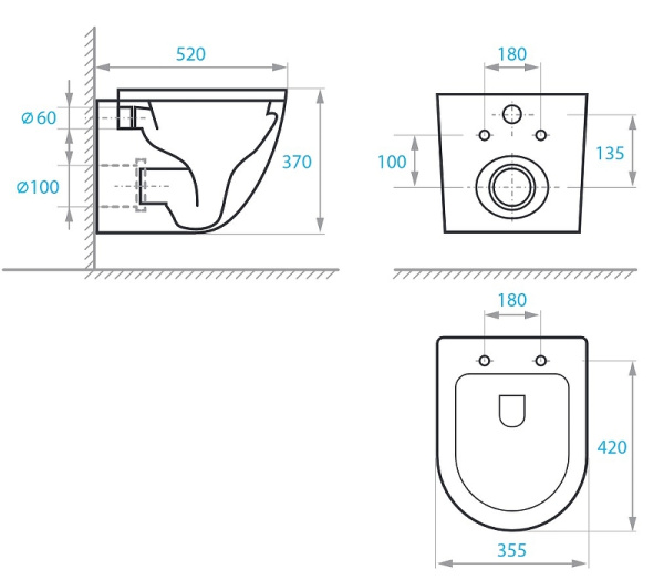 Биде подвесное Koller Pool Round RN-0495-B