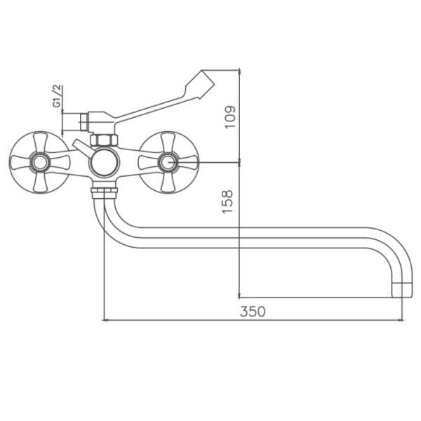 Смеситель для ванны Cron CN2642-2