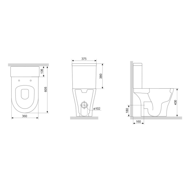 Унитаз-компакт с сиденьем микролифт Damixa Origin Bit 778607SC