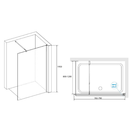 Душевая перегородка 80 см RGW WA-02-1 Walk In 411002108-41