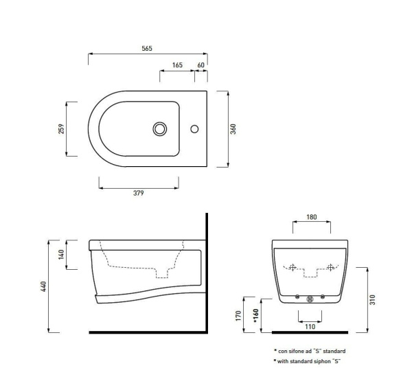 Биде подвесное Cielo Opera Tondo OPBSTN
