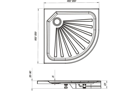 Душевой поддон 1Marka Quadro 01пкв10