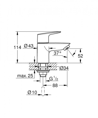 Кран для раковины Grohe BauEdge New 20421001