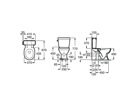 Бачок Roca Inspira нижний подвод, 4,5/3 л, кофейный 341520660