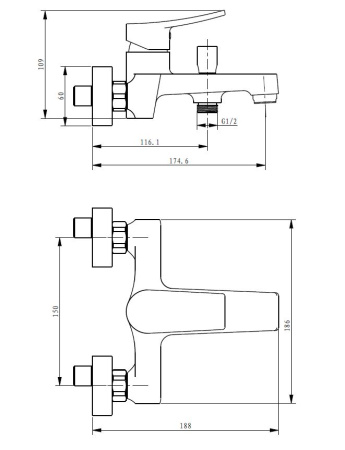 Смеситель для ванны Savol SK-H3101