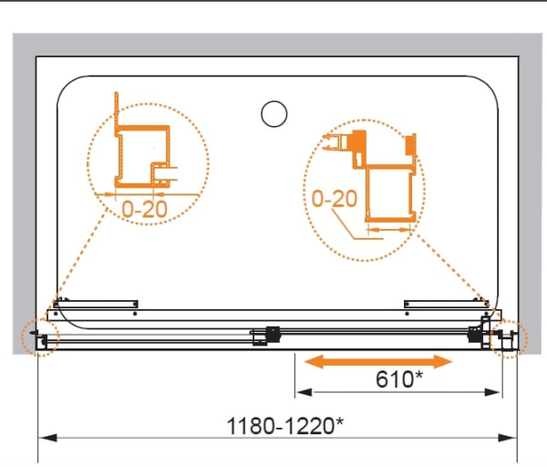 Душевая дверь Cezares LUX-SOFT-BF-1-140-C-Cr-IV