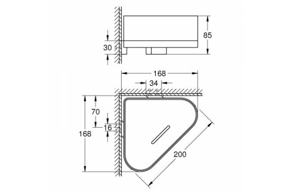 Полочка для душа GROHE Selection 41038 GL0 (41038GL0) холодный рассвет глянец