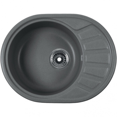 Кухонная мойка овальная, серая Rossinka RS58-45RW-Gray