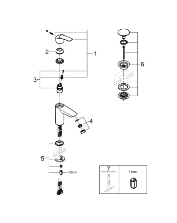 Смеситель для раковины с донным клапаном Grohe Eurosmart 23922 003 (23922003) хром 