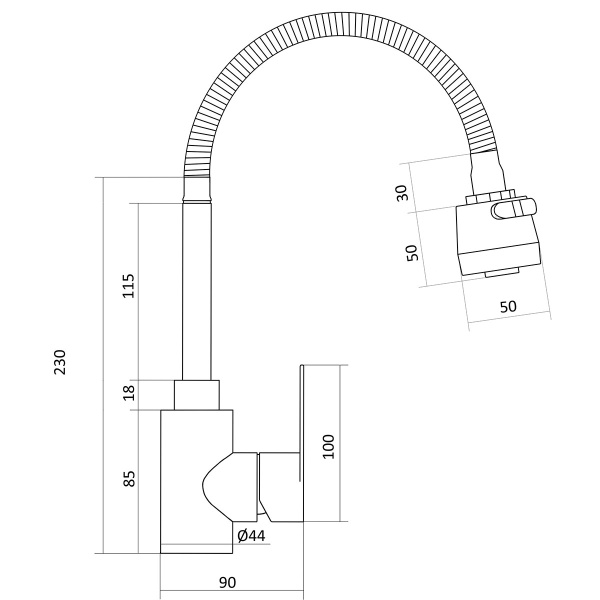 Смеситель для кухни Славен Сталь Ж СЛ-ОД-Ж25