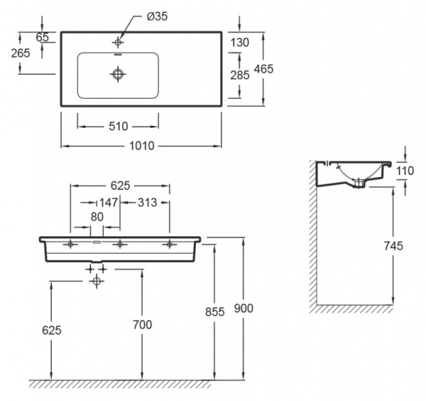 Раковина подвесная Jacob Delafon Vox 100 EXAD112-00