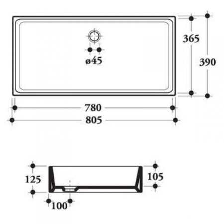 Раковина Disegno Ceramica Box BX08038001 (80.5x39 см)