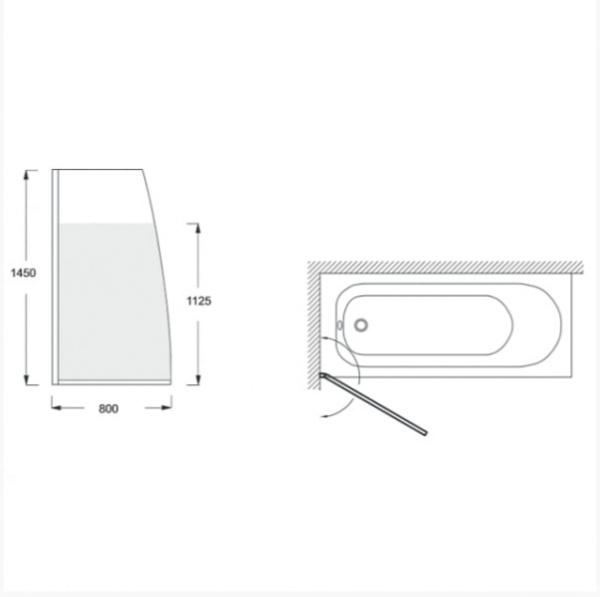 Шторка для ванны Jacob Delafon SERENITY E4933-GA