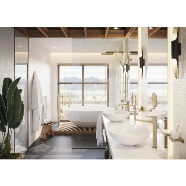 Подключение для душевого шланга Hansgrohe FixFit Square 26455140 шлифованная бронза