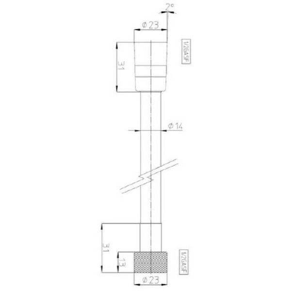Душевой шланг 125 см Bossini Cromolux New A00258B.073 черный матовый