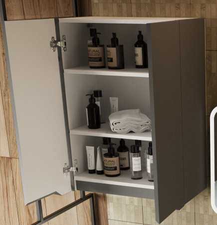 Шкаф подвесной Style Line Марелла мини 60 Люкс Plus СС-00002423 серый матовый