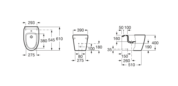 Биде приставное Roca Khroma 357657000