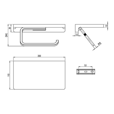 Бумагодержатель с полочкой Villeroy & Boch Elements-Striking TVA15202300061