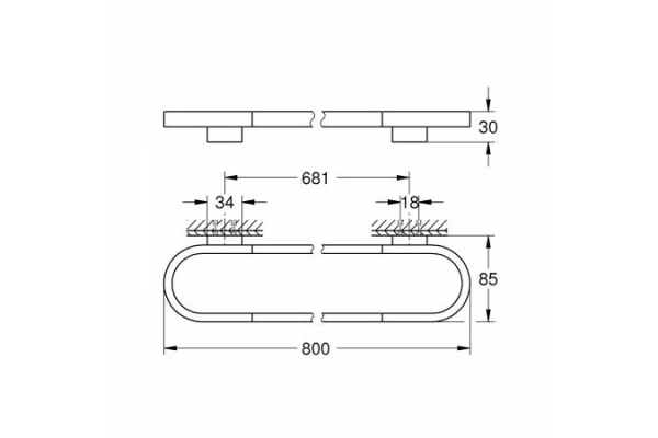 Держатель для полотенца GROHE Selection 41058 GL0 (41058GL0) холодный рассвет глянец Держатель для полотенца GROHE Selection 41058 GL0 (41058GL0) холодный рассвет глянец