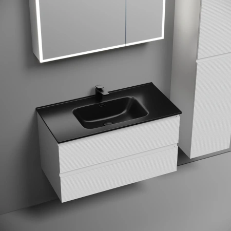 Тумба без раковины подвесная 90 см Sancos Folk FL90W белый матовый 