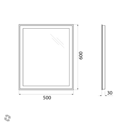 Зеркало BelBagno SPC-GRT-500-600-LED-BTN