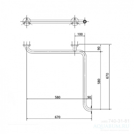 Поручень для душа угловой BEMETA Help 301102033