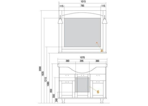 Тумба с раковиной Акватон Жерона 105 1A1586K5GEM20