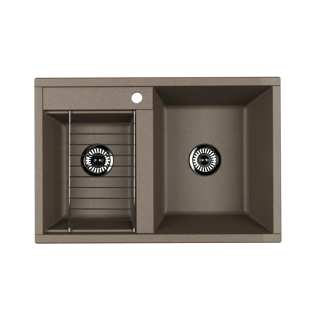 Кухонная мойка Aquaton Делия 78 DBL 1A723132DE250 серый шелк