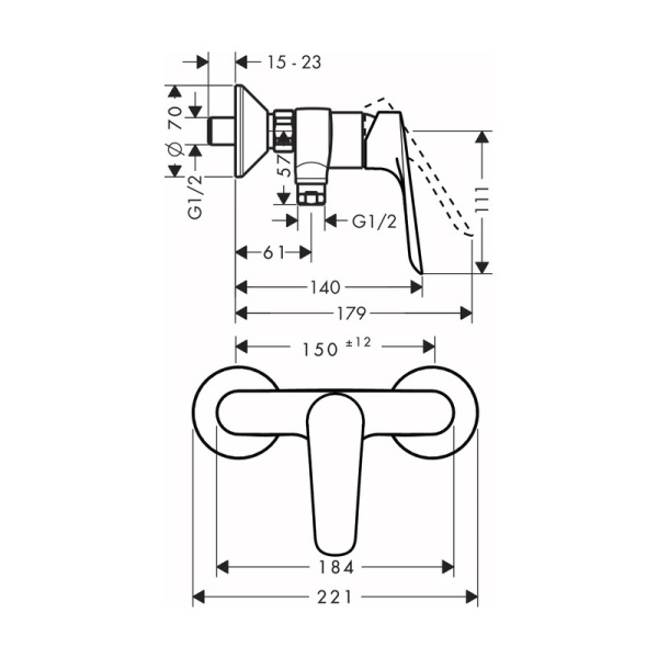 Смеситель для душа Hansgrohe Logis E 71602000 хром